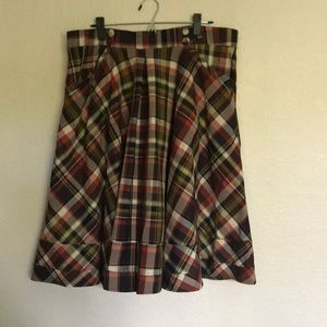 Retro Plaid Midi Skirt